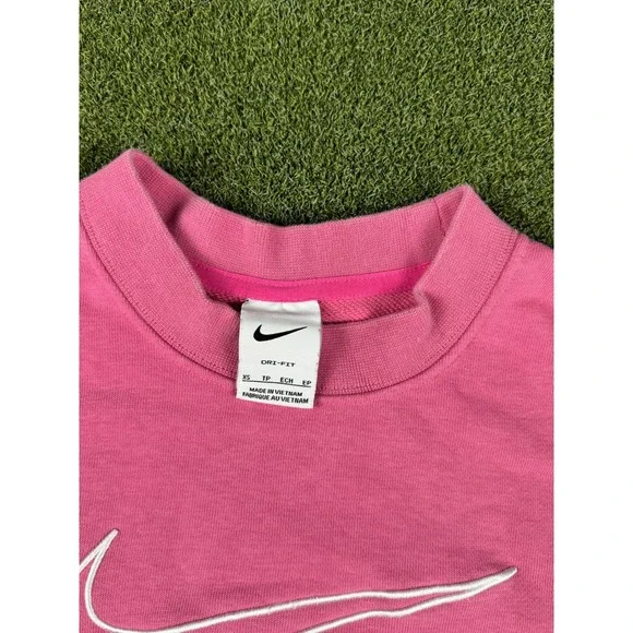 Nike Pink Crewneck Sweatshirt Dri Fit Swoosh Logo‎ Long Sleeve XS - Picture 7 of 11